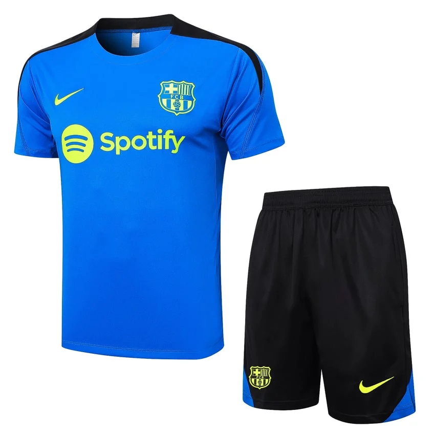 Ensemble Maillot Short Barca 2024 2025 Bleu Océan