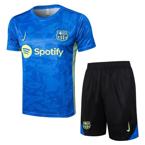 Ensemble Maillot Short Barca 2024 2025 Bleu Ciel