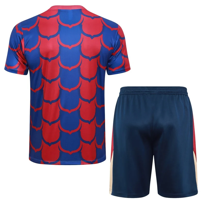 Ensemble Maillot Short Barca 2024 2025 Bleu Rouge – Image 4