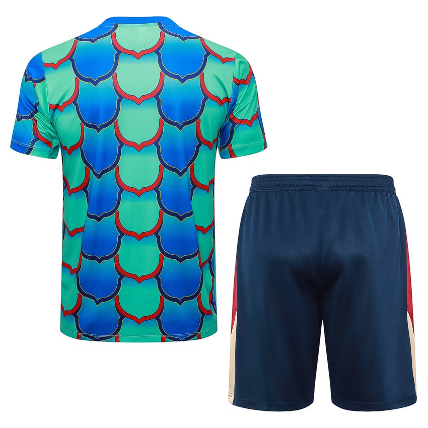Ensemble Maillot Short Barca 2024 2025 Vert Bleu – Image 4