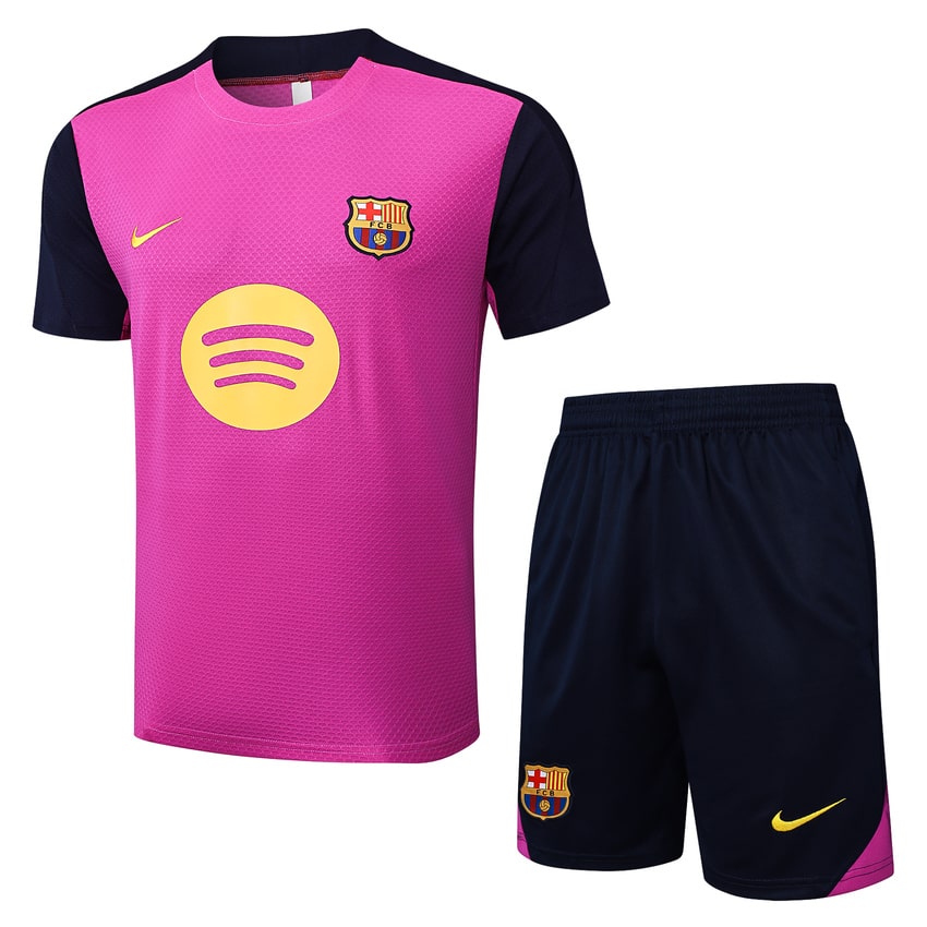 Ensemble Maillot Short Barca 2025 2026 Rose Clair