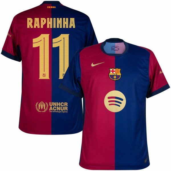 Maillot Barca Domicile 2024 2025 Raphinha New Sponsor