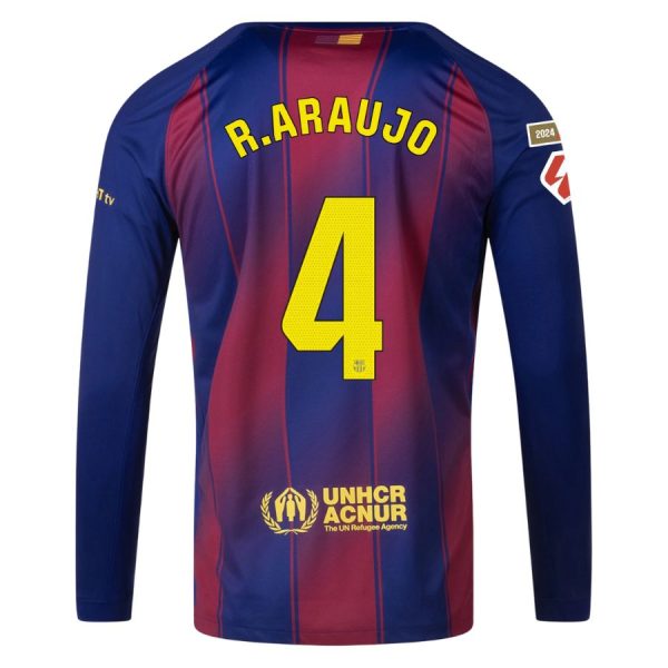 Maillot Barca Domicile 2025 2026 Araujo Manches Longues La Liga