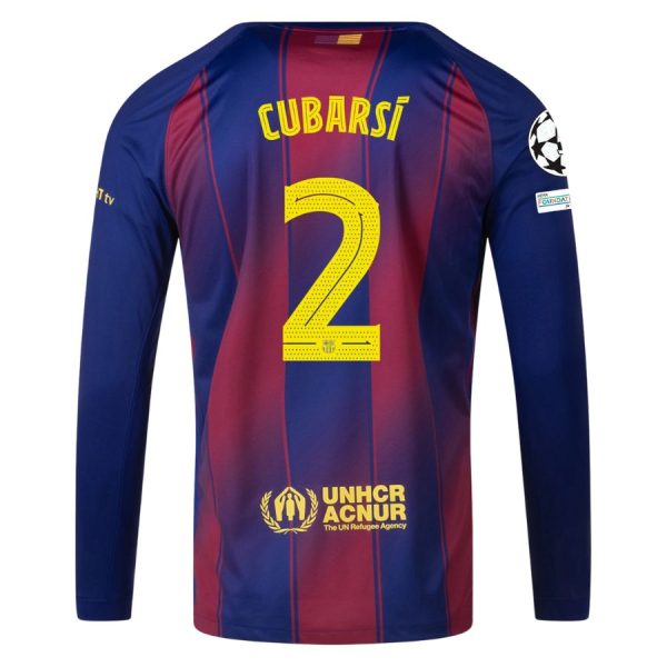 Maillot Barca Domicile 2025 2026 Cubarsi Manches Longues UCL
