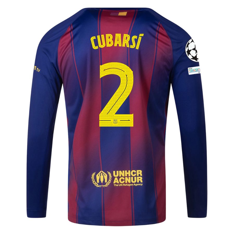 Maillot Barca Domicile 2025 2026 Cubarsi Manches Longues UCL – Image 2