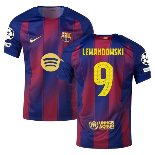 Maillot Barca Domicile 2025 2026 Lewandowski UCL