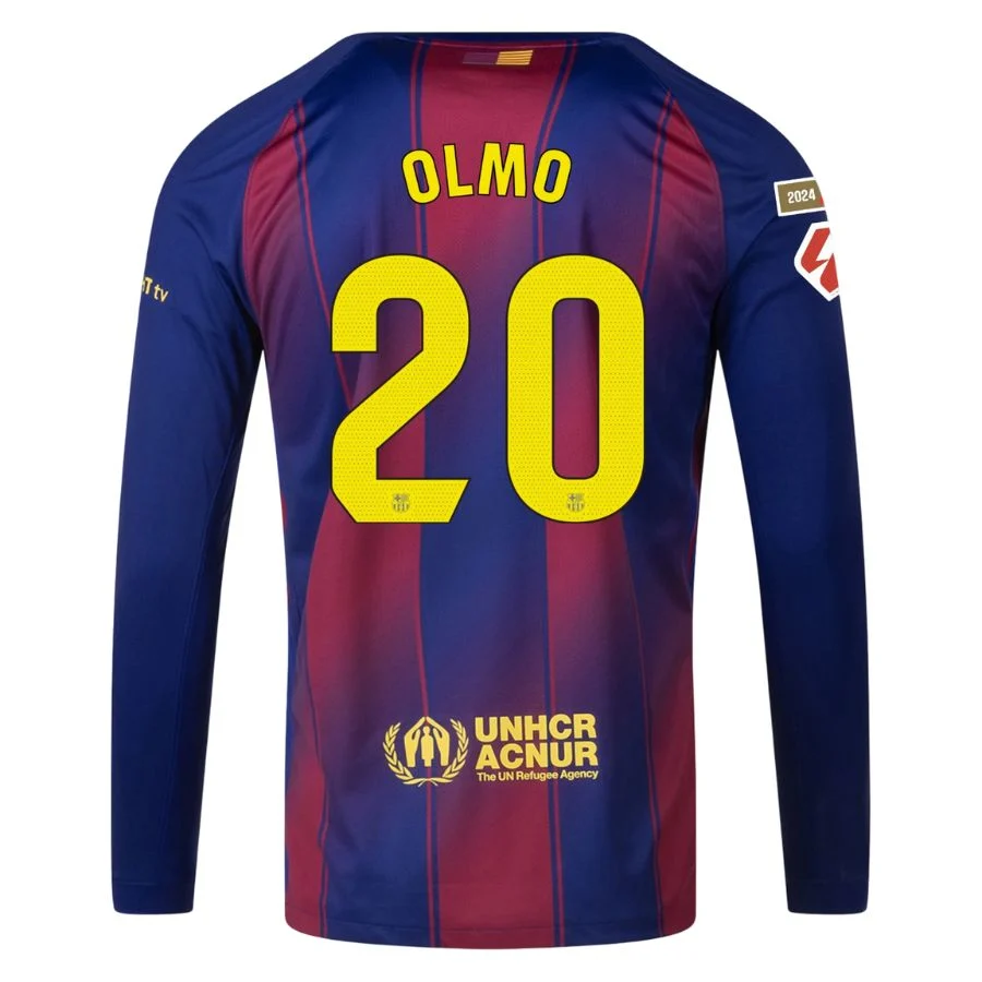 Maillot Barca Domicile 2025 2026 Olmo Manches Longues La Liga – Image 2