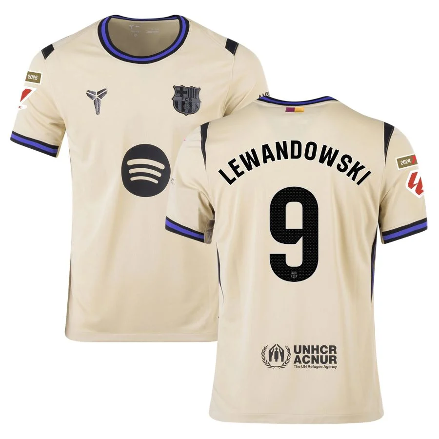 Maillot Enfant Barca Exterieur 2025 2026 Lewandowski La Liga