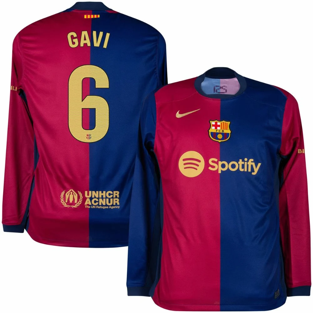Maillot Barca Gavi 2024 2025 Domicile Manches Longues
