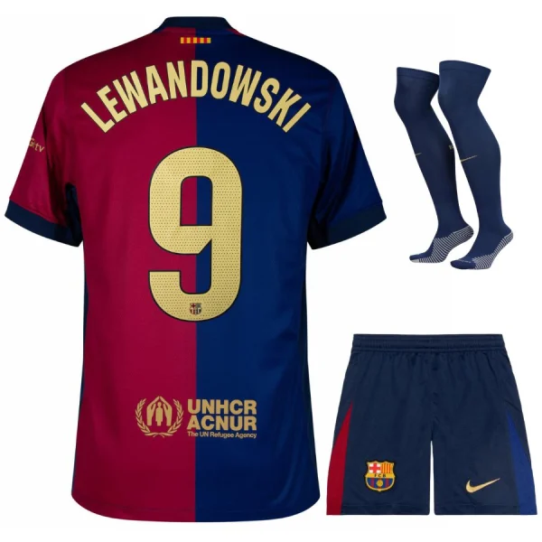 Maillot Kit Enfant Barca 2024 2025 Domicile Lewandowski