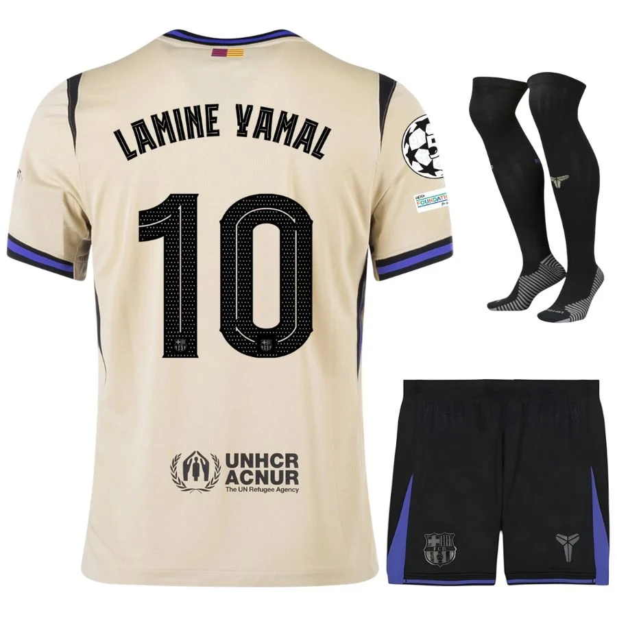 Maillot Kit Enfant Barca Exterieur 2025 2026 Lamine Yamal UCL