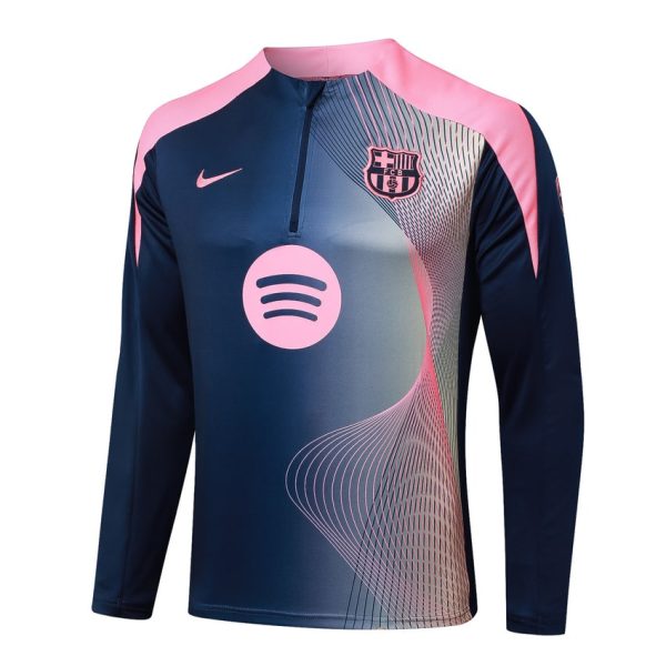 Survetement Barca Training 2025 2026 Bleu Rose Motif