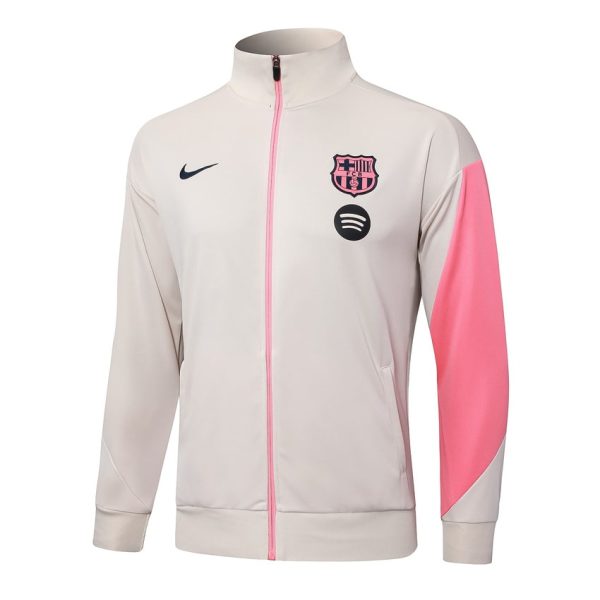 Survetement Barca Veste 2025 2026 Beige Rose