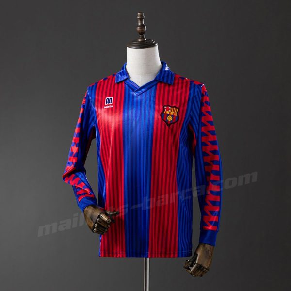 Maillot Barca Domicile 1991 1992 Manches Longues