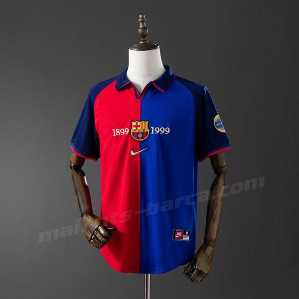 Maillot Barca Domicile 1999 2000 Anniversaire 100 Ans