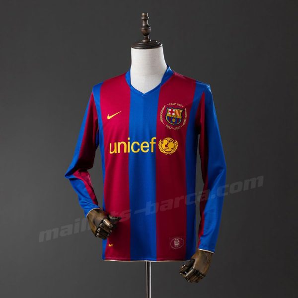 Maillot Barca Domicile 2007 2008 Manches Longues