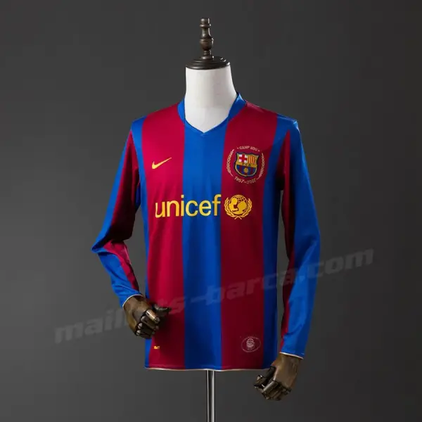 Maillot Barca Domicile 2007 2008 Manches Longues