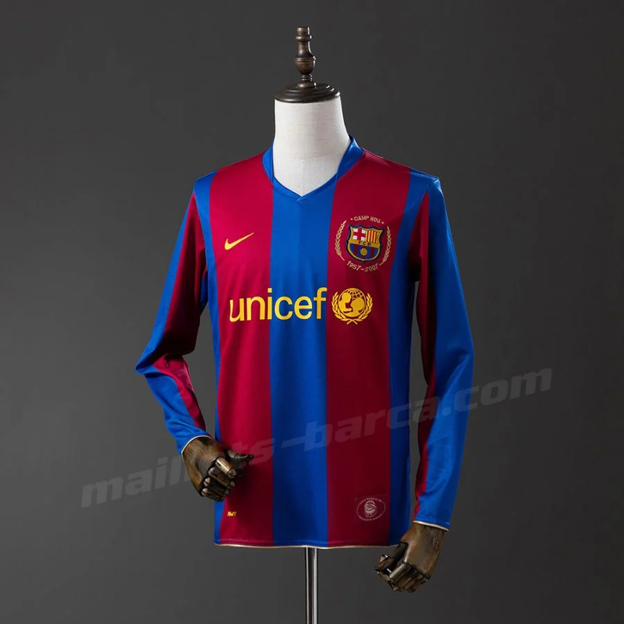 Maillot Barca Domicile 2007 2008 Manches Longues