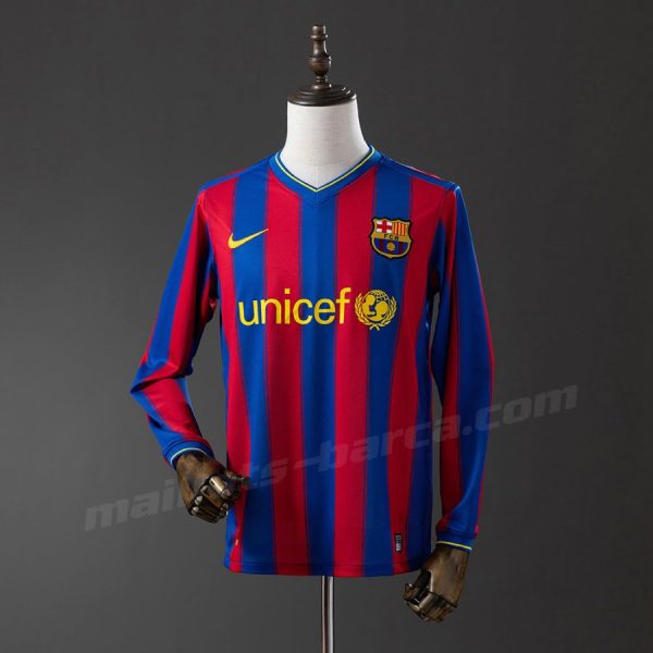 Maillot Barca Domicile 2009 2010 Manches Longues