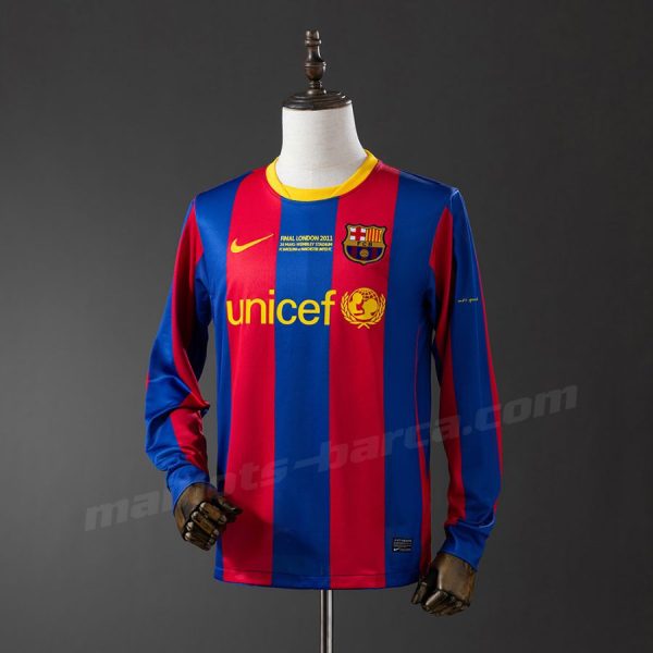 Maillot Barca Domicile 2010 2011 Manches Longues UCL