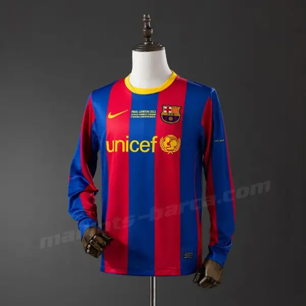Maillot Barca Domicile 2010 2011 Manches Longues UCL