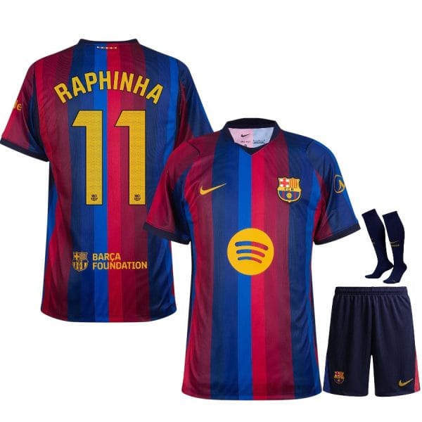 Maillot Kit Enfant Barca Domicile 2026 2027 Raphinha